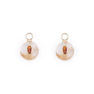 GOLD SUNSTONE STONE CHARM - HUGGIE (PAIR)