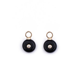 MINI GOLD ONYX STONE CHARM - HUGGIES (PAIR)
