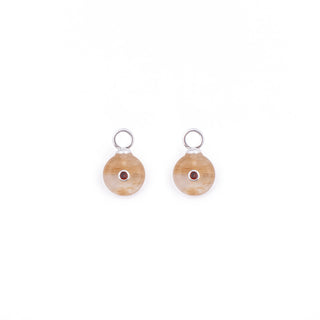 MINI SILVER SUNSTONE STONE CHARM - HUGGIE (PAIR)