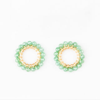 GOLD GEM  RING CHARM - GREEN QUARTZ