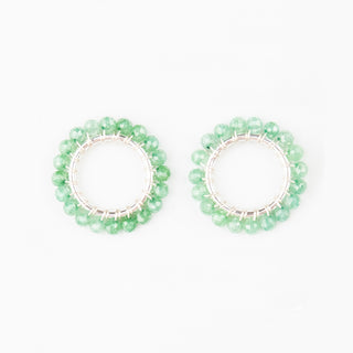 SILVER GEM RING CHARM - GREEN QUARTZ