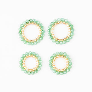 GOLD GEM  RING CHARM - GREEN QUARTZ