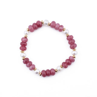 GOLD STRAWBERRY RONDELLE STRETCH BRACELET