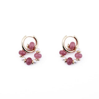 GOLD RONDELLE EARRING CHARMS - STRAWBERRY (PAIR)