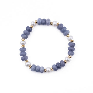 GOLD PERIWINKLE RONDELLE STRETCH BRACELET