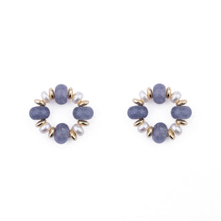 GOLD RONDELLE EARRING CHARMS - PERIWINKLE (PAIR)