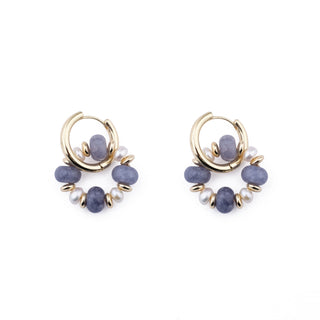 GOLD RONDELLE EARRING CHARMS - PERIWINKLE (PAIR)