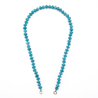 GOLD TEAL BEADED JADE NECKLACE