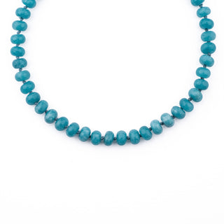 GOLD TEAL RONDELLE BEAD NECKLACE