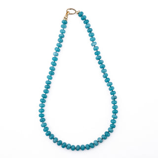 GOLD TEAL RONDELLE BEAD NECKLACE
