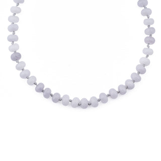 GOLD SOFT GREY RONDELLE BEAD NECKLACE