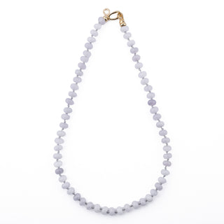 GOLD SOFT GREY RONDELLE BEAD NECKLACE