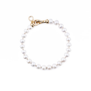 GOLD FRESHWATER PEARL KNOTTED BRACELET