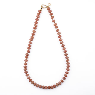 GOLD CHAMPAGNE RONDELLE BEAD NECKLACE