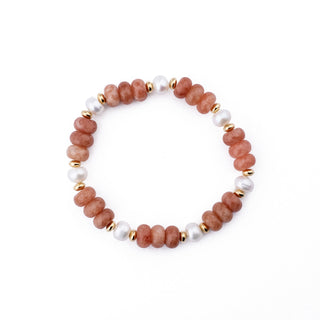 GOLD CHAMPAGNE RONDELLE STRETCH BRACELET