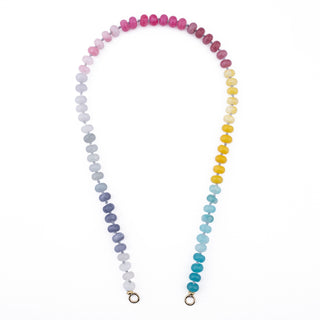 GOLD RAINBOW BEADED JADE NECKLACE