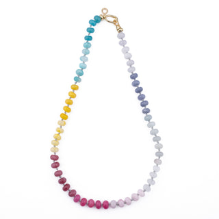 GOLD RAINBOW RONDELLE BEAD NECKLACE