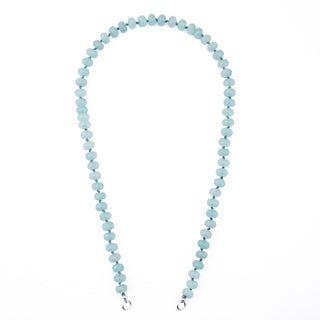 SILVER AQUAMARINE BEADED JADE NECKLACE