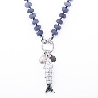 SILVER MEDIUM ARTICULATED FISH CHARM