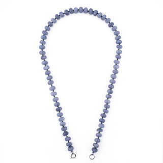 SILVER PERIWINKLE BEADED JADE NECKLACE