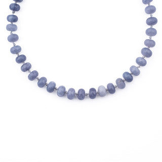 SILVER PERIWINKLE RONDELLE BEAD NECKLACE