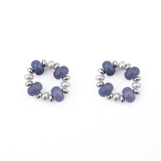 SILVER RONDELLE EARRING CHARMS - PERIWINKLE (PAIR)