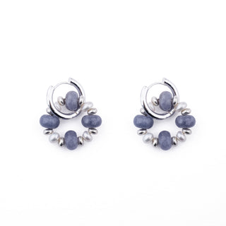 SILVER RONDELLE EARRING CHARMS - PERIWINKLE (PAIR)