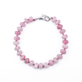 SILVER SOFT PINK KNOTTED BRACELET