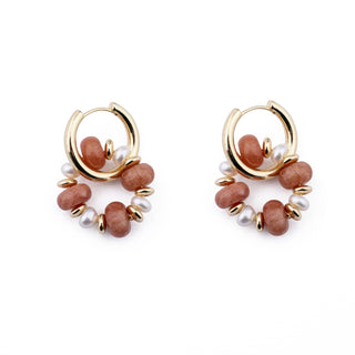 GOLD RONDELLE EARRING CHARMS - CHAMPAGNE (PAIR)
