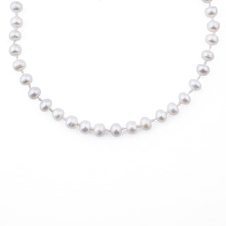 SILVER FRESHWATER RONDELLE NECKLACE