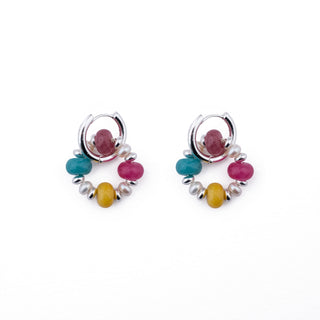 SILVER RONDELLE EARRING CHARMS - MULTI (PAIR)