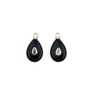 LARGE GOLD ONYX STONE CHARM (PAIR)