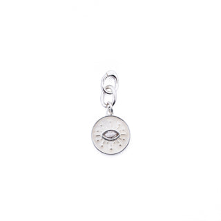SILVER WHITE EYE CHARM