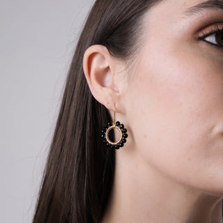 ONYX SMALL ROUND EARRINGS
