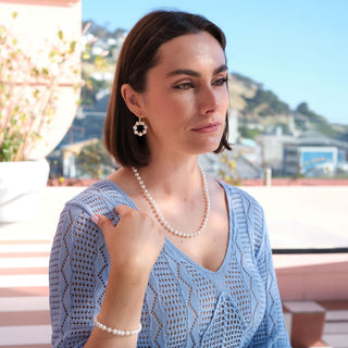 GOLD FRESHWATER PEARL RONDELLE NECKLACE