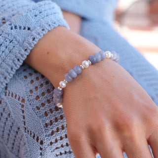GOLD PERIWINKLE RONDELLE STRETCH BRACELET