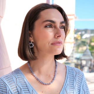 SILVER RONDELLE EARRING CHARMS - PERIWINKLE (PAIR)