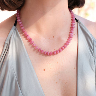 GOLD STRAWBERRY RONDELLE BEAD NECKLACE