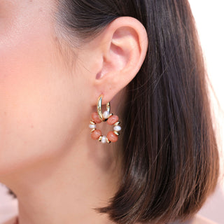GOLD RONDELLE EARRING CHARMS - CHAMPAGNE (PAIR)