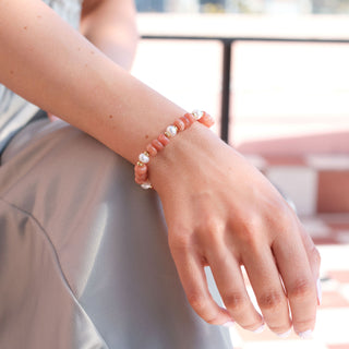 GOLD CHAMPAGNE RONDELLE STRETCH BRACELET