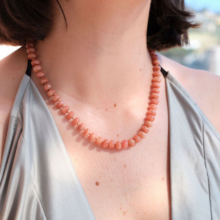 GOLD CHAMPAGNE RONDELLE BEAD NECKLACE