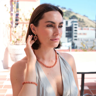 GOLD CHAMPAGNE RONDELLE BEAD NECKLACE