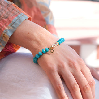 GOLD TEAL KNOTTED BRACELET