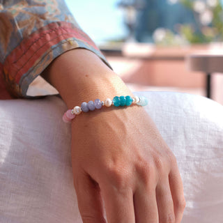 SILVER RAINBOW KNOTTED BRACELET