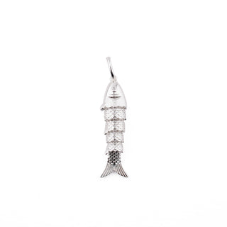 SILVER MEDIUM ARTICULATED FISH CHARM