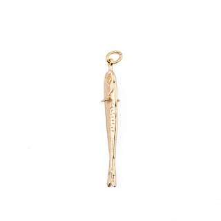 GOLD LONG SKINNY FISH CHARM