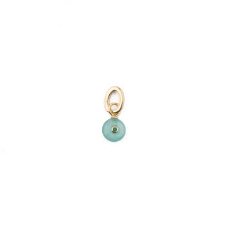GOLD SMALL GREEN AVENTURINE STONE CHARM