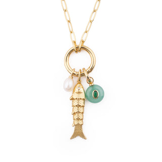 GOLD GREEN AVENTURINE STONE CHARM