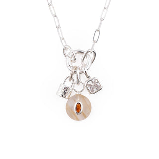 SILVER SUNSTONE STONE CHARM