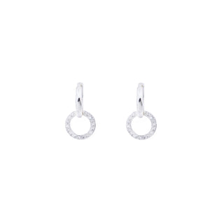 SILVER CUBIC ZIRCONIA HOOP HUGGIES